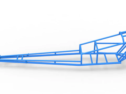 Frame of old school Front engine dragster Version 3 Scale 1 to 25 3D Print Model