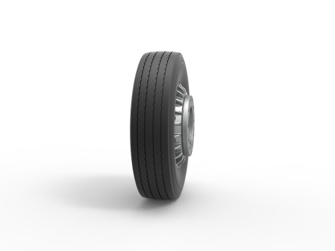 Front wheel of racing semi truck Version 1 Scale 1 to 25 3D प्रिंट मॉडल