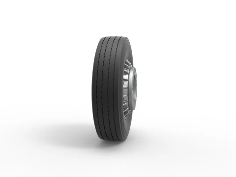 Front wheel of racing semi truck Version 1 Scale 1 to 25 3D Print Model
