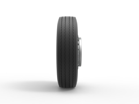 Front wheel of racing semi truck Version 1 Scale 1 to 25 3D प्रिंट मॉडल
