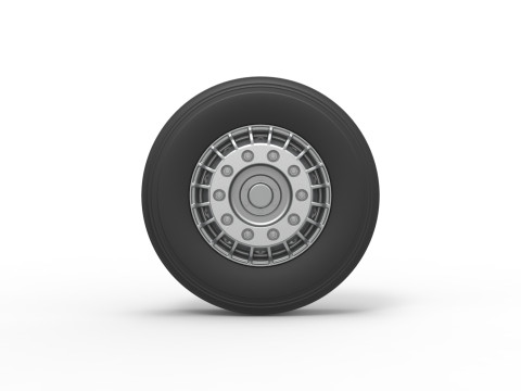 Front wheel of racing semi truck Version 1 Scale 1 to 25 3D प्रिंट मॉडल