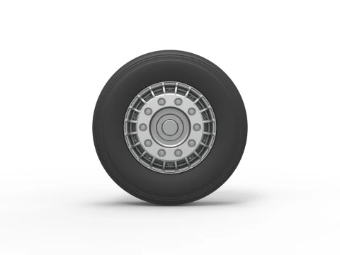 Front wheel of racing semi truck Version 1 Scale 1 to 25 3D Print Model