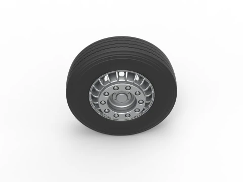 Front wheel of racing semi truck Version 1 Scale 1 to 25 3D Print Model