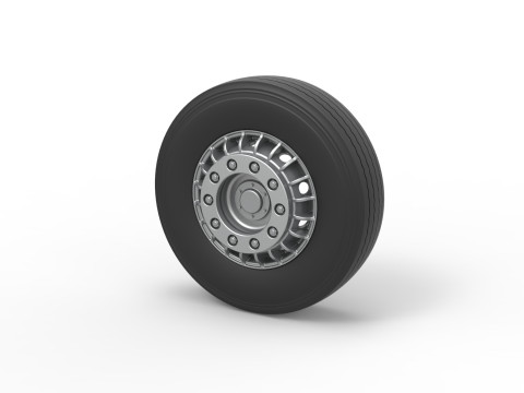 Front wheel of racing semi truck Version 1 Scale 1 to 25 3D प्रिंट मॉडल