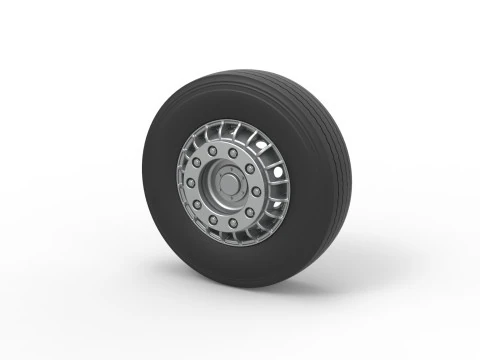 Front wheel of racing semi truck Version 1 Scale 1 to 25 3D Print Model