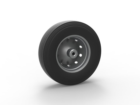 Front wheel of racing semi truck Version 1 Scale 1 to 25 3D प्रिंट मॉडल