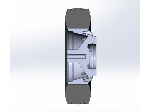 Front wheel of racing semi truck Version 1 Scale 1 to 25 3D प्रिंट मॉडल