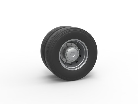 Rear wheel of racing semi truck Version 1 Scale 1 to 25 Modelo de impresión 3D