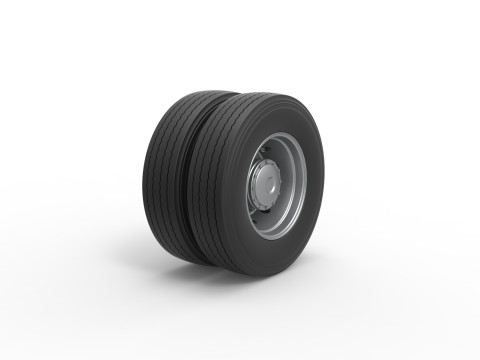 Rear wheel of racing semi truck Version 1 Scale 1 to 25 Modello di stampa 3D