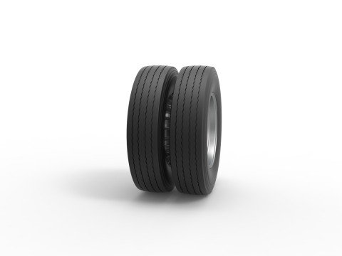 Rear wheel of racing semi truck Version 1 Scale 1 to 25 Modello di stampa 3D