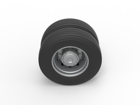 Rear wheel of racing semi truck Version 1 Scale 1 to 25 Modello di stampa 3D
