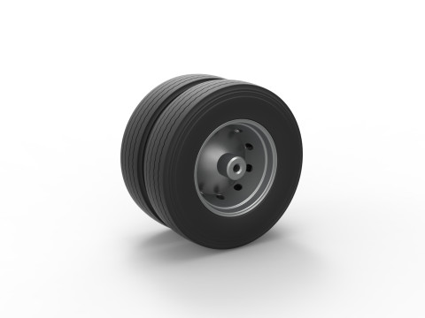 Rear wheel of racing semi truck Version 1 Scale 1 to 25 Modello di stampa 3D