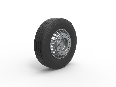 Front wheel of racing semi truck Version 2 Scale 1 to 25 Model do druku 3D