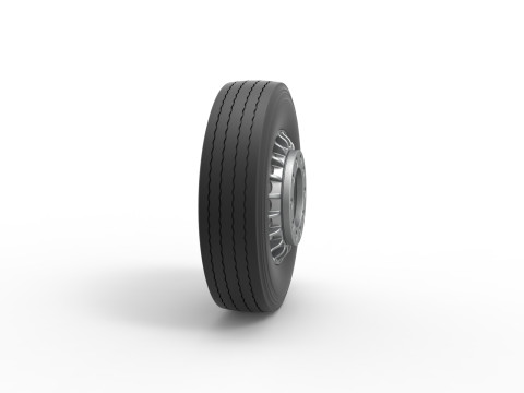 Front wheel of racing semi truck Version 2 Scale 1 to 25 Model do druku 3D