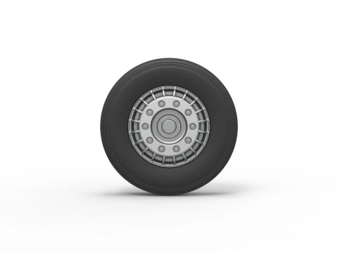 Front wheel of racing semi truck Version 2 Scale 1 to 25 3D Print Model