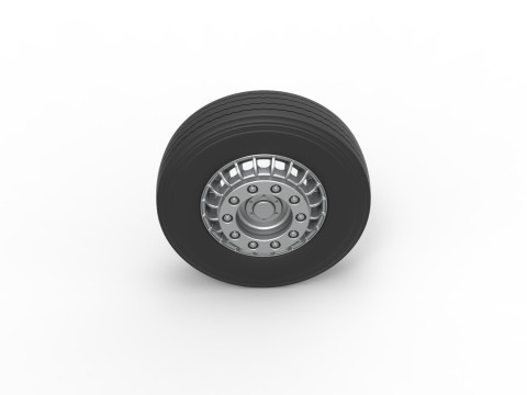 Front wheel of racing semi truck Version 2 Scale 1 to 25 Model do druku 3D