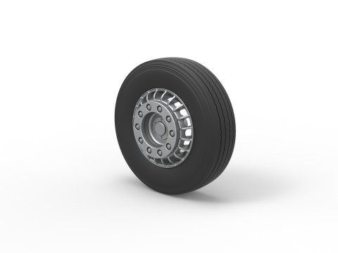 Front wheel of racing semi truck Version 2 Scale 1 to 25 Model do druku 3D