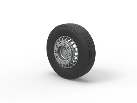 Front wheel of racing semi truck Version 2 Scale 1 to 25 3D Print Model
