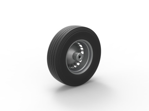 Front wheel of racing semi truck Version 2 Scale 1 to 25 Model do druku 3D