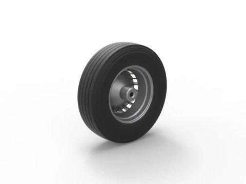Front wheel of racing semi truck Version 2 Scale 1 to 25 3D Print Model
