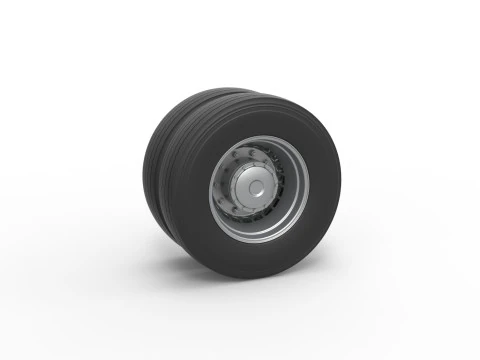 레이싱 세미 트럭의 뒷바퀴 버전 2 스케일 1 ~ 25 3D 프린트 모델