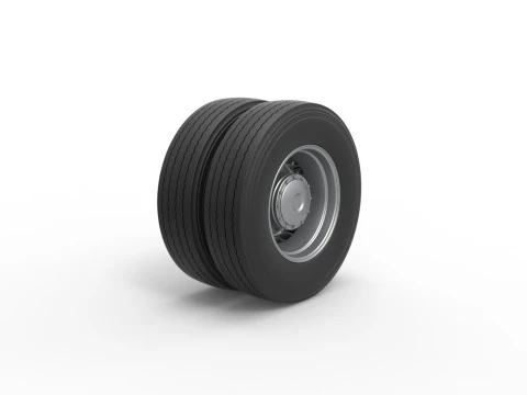 Rear wheel of racing semi truck Version 2 Scale 1 to 25 3D Print Model
