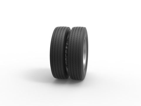 Rear wheel of racing semi truck Version 2 Scale 1 to 25 3D Print Model