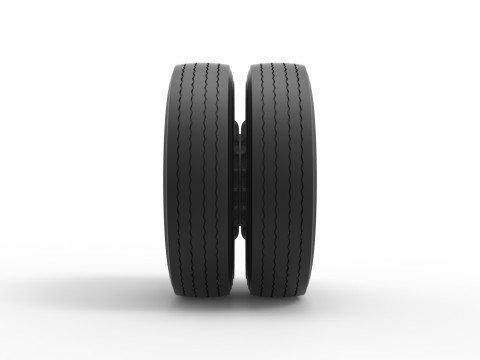 Rear wheel of racing semi truck Version 2 Scale 1 to 25 3D Print Model
