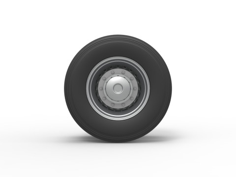 Rear wheel of racing semi truck Version 2 Scale 1 to 25 3D Print Model