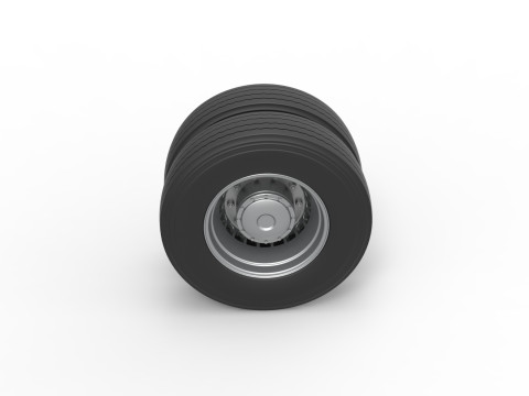 Rear wheel of racing semi truck Version 2 Scale 1 to 25 3D Print Model