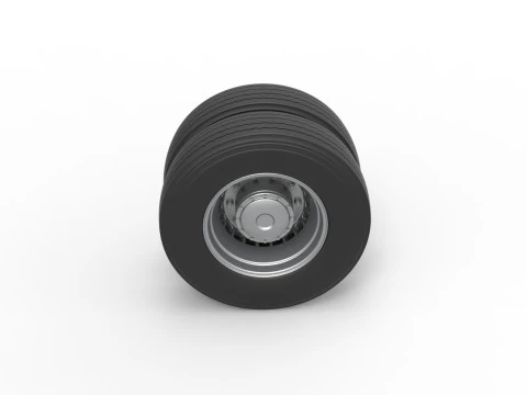 Rear wheel of racing semi truck Version 2 Scale 1 to 25 3D Print Model