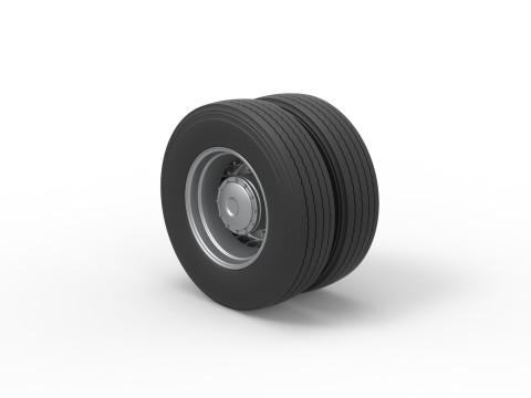 Rear wheel of racing semi truck Version 2 Scale 1 to 25 3D Print Model