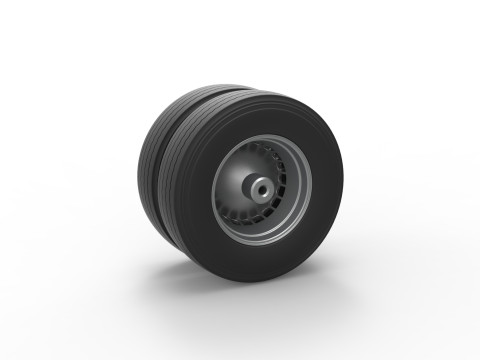 Rear wheel of racing semi truck Version 2 Scale 1 to 25 3D Print Model