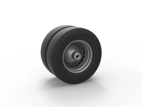 Rear wheel of racing semi truck Version 2 Scale 1 to 25 3D Print Model