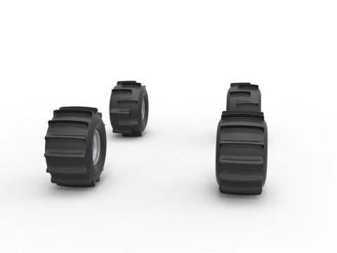 Wheel Set of Formula Off Road Scale 1 to 25 3D Baskı Modeli