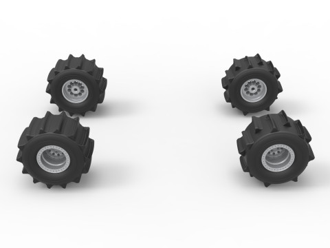 Wheel Set of Formula Off Road Scale 1 to 25 3D Baskı Modeli