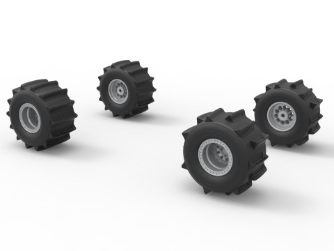 Wheel Set of Formula Off Road Scale 1 to 25 3D Baskı Modeli