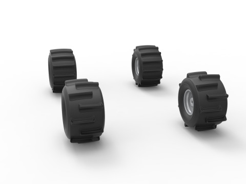 Wheel Set of Formula Off Road Scale 1 to 25 3D Baskı Modeli