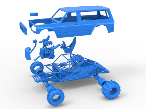 Uphill Sand Racing Dragster Version 3 Scale 1 to 25 3D 打印模型