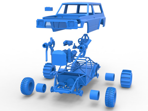 Uphill Sand Racing Dragster Version 3 Scale 1 to 25 3D 打印模型