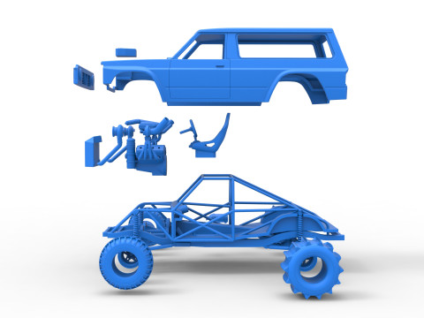 Uphill Sand Racing Dragster Version 3 Scale 1 to 25 3D 打印模型