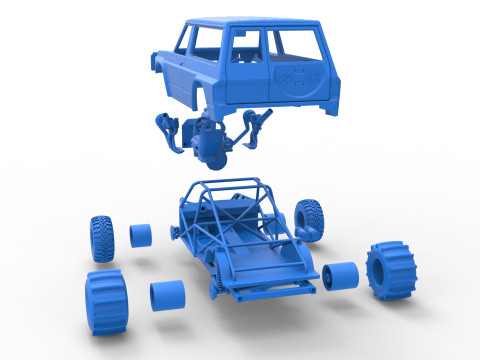 Uphill Sand Racing Dragster Version 3 Scale 1 to 25 3D 打印模型