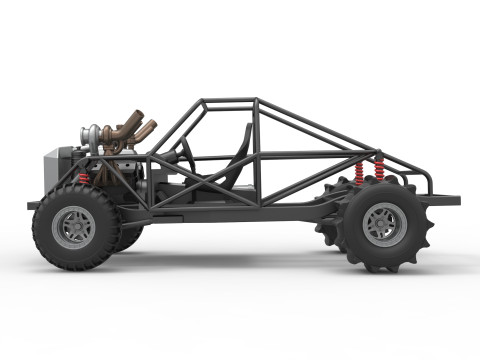 Uphill Sand Racing Dragster Base Version 3 Scale 1 to 25 3D Baskı Modeli