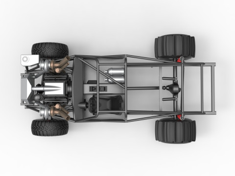Uphill Sand Racing Dragster Base Version 3 Scale 1 to 25 3D Baskı Modeli