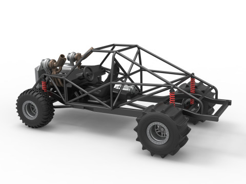Uphill Sand Racing Dragster Base Version 3 Scale 1 to 25 3D Baskı Modeli