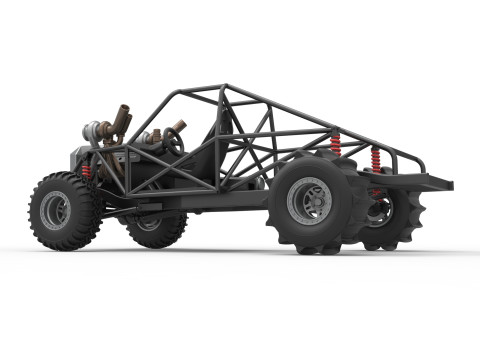 Uphill Sand Racing Dragster Base Version 3 Scale 1 to 25 3D Baskı Modeli