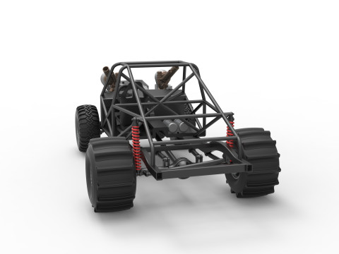 Uphill Sand Racing Dragster Base Version 3 Scale 1 to 25 3D Baskı Modeli