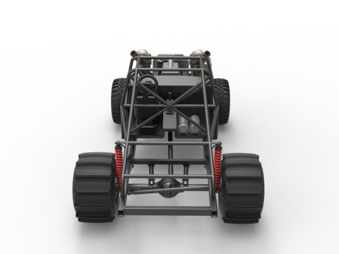 Uphill Sand Racing Dragster Base Version 3 Scale 1 to 25 3D Baskı Modeli