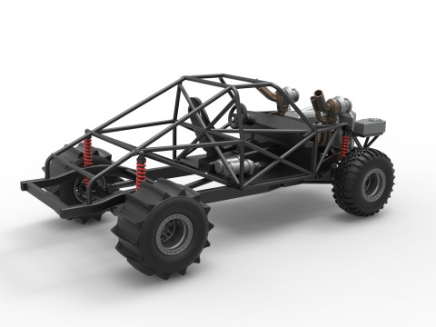 Uphill Sand Racing Dragster Base Version 3 Scale 1 to 25 3D Baskı Modeli