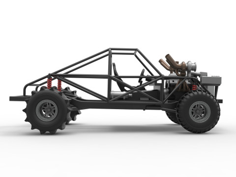 Uphill Sand Racing Dragster Base Version 3 Scale 1 to 25 3D Baskı Modeli